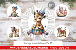 Wind Spinner Vintage Animal Circus Product Image 1