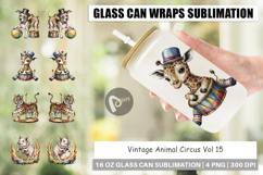 Glass Can Vintage Animal Circus Product Image 1