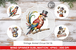 Wind Spinner Vintage Animal Circus Product Image 1