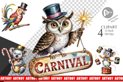 Vintage Animal Circus Clipart Product Image 1