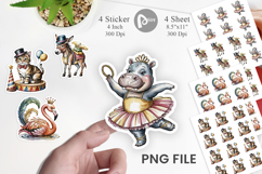 Vintage Animal Circus Sticker Product Image 1