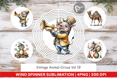 Wind Spinner Vintage Animal Circus Product Image 1