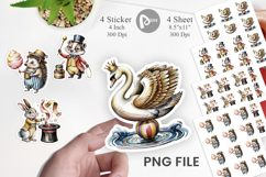 Vintage Animal Circus Sticker Product Image 1