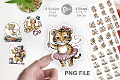 Vintage Animal Circus Sticker Product Image 1