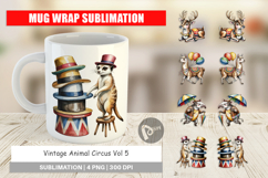 Mug Wrap Vintage Animal Circus Product Image 1