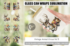 Glass Can Vintage Animal Circus Product Image 1