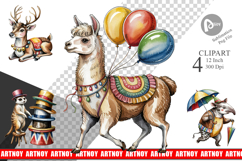 Vintage Animal Circus Clipart Product Image 1