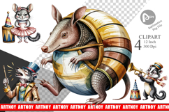Vintage Animal Circus Clipart Product Image 1