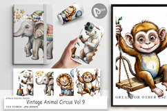 Digital Paper Vintage Animal Circus Product Image 1
