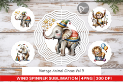 Wind Spinner Vintage Animal Circus Product Image 1