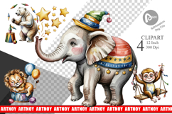 Vintage Animal Circus Clipart Product Image 1