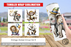 Tumbler Vintage Animal Circus Product Image 1