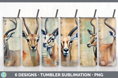 Bundle of six Decoupage Antelopes Tumbler designs.