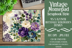 Vintage Mousepad, Sublimation Mousepad, Scrapbook Style, d53 Product Image 1