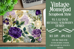 Vintage Mousepad, Sublimation Mousepad, Scrapbook Style, d54 Product Image 1