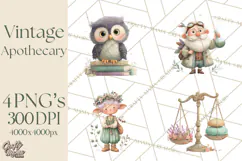 Vintage Apothecary PNG Clipart and Magical Illustrations Product Image 1