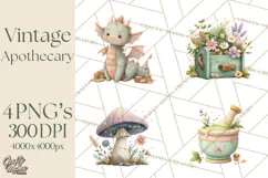 Vintage Apothecary PNG Clipart and Magical Illustrations Product Image 1