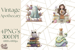 Vintage Apothecary PNG Clipart and Magical Illustrations Product Image 1