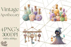 Vintage Apothecary PNG Clipart and Magical Illustrations Product Image 1