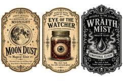 Vintage Apothecary Potion Labels PNG Product Image 2