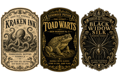Vintage Apothecary Potion Labels PNG Product Image 3
