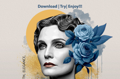 Vintage Art Deco Style Portrait Illustration Photo Effect Product Image 3