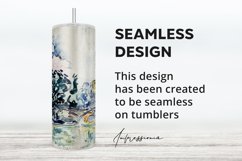 Watercolor Retro Art Cityscape Tumbler Seamless PNG Design Product Image 2