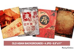 Old Asian Backgrounds, Japanese Scrapbook Printable Pages Product Image 1