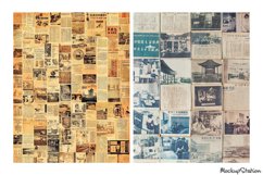 Old Newspapers Junk Journal Pages on Old Paper | Asian Product Image 2
