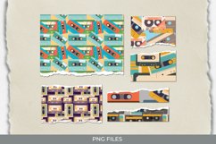 Vintage Audio Cassette Pattern Torn Paper Product Image 1