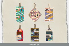 Vintage Audio Cassette Seamless Pattern Shaped Tag Product Image 1