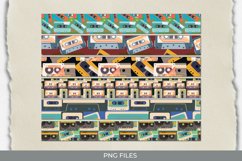 Vintage Audio Cassette Seamless Pattern Stripe Product Image 1