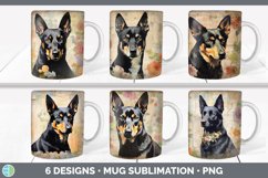Bundle of six Decoupage Australian Kelpies Mug Wrap designs.