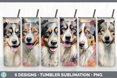 Bundle of six Decoupage Australian Shepherds Tumbler designs.