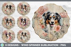 Bundle of six Decoupage Australian Shepherds Wind Spinner designs.