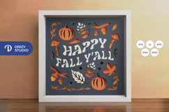 Vintage Autumn 3D Shadow Box - Happy Fall Y’All 3D Light Box Product Image 1