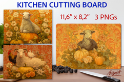 Cutting board sublimation Farmhouse Kitchen Sheep Autumn Product Image 1