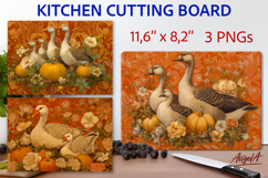 Cutting board sublimation Farmhouse Kitchen Goose Autumn Product Image 1