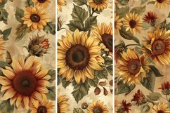 Vintage Autumn Sunflowers Digital Paper Bundle Product Image 2