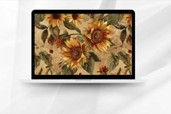 Vintage Autumn Sunflowers Digital Paper Bundle Product Image 3