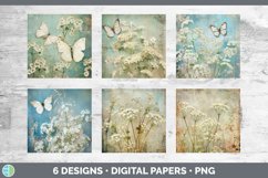 Bundle of six Decoupage Gypsophila Paper Backgrounds designs.