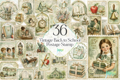 Vintage Back to School Postage Stamp Bundle Product Image 1