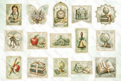 Vintage Back to School Postage Stamp Bundle Product Image 2