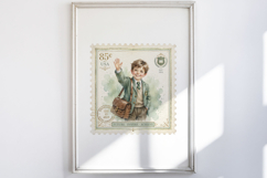 Vintage Back to School Postage Stamp Bundle Product Image 8