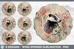 Bundle of six Decoupage Badgers Wind Spinner designs.