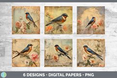 Bundle of six Decoupage Barn Swallows Paper Backgrounds designs.