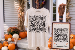 Vintage Bat Caught in the Spooky Season PNG,Halloween Shirt Product Image 3