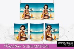 Pin Up Girl Mug Wrap - Sarcastic Quote Beach Mug Sublimation Product Image 1