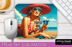 Sarcastic Pin-up Girl Mouse Pad PNG - Beach Sublimation Product Image 1