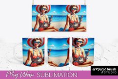 Pin Up Girl Mug Wrap - Sarcastic Quote Beach Mug Sublimation Product Image 1